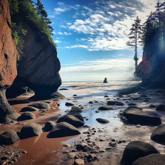 Kanada 2124: KI-Prognosen für Wahrzeichen - Hopewell Rocks: Ein Verlust der natürlichen Schönheit droht