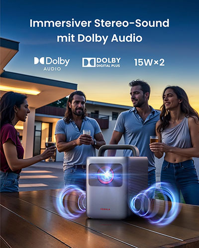 Hochwertiger Sound mit Dolby Audio und tragbarem Design