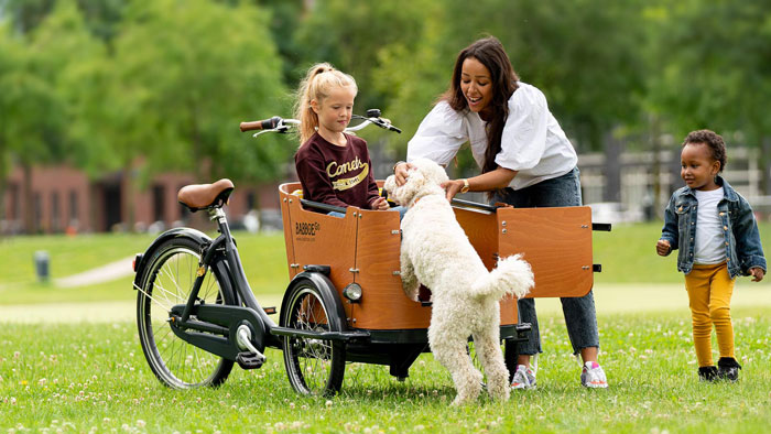 Lastenrad mit Hundetransport und Tür - Babboe Go