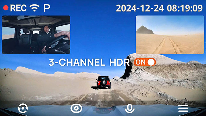Dreifachansicht: Front, Heck und Innenraum – in glasklarem 4K