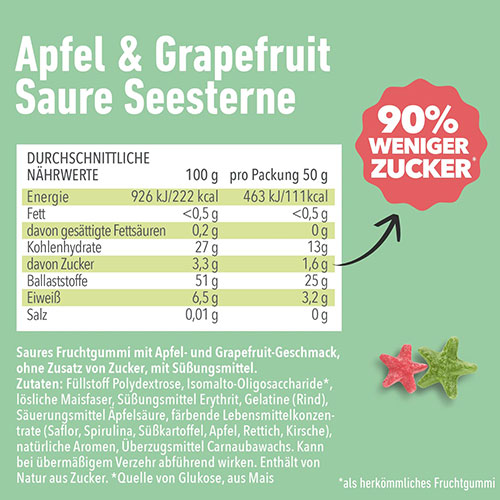 NALU Fruchtgummi Apfel Grapefruit"